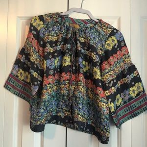Johnny Was Floral Silk Blouse/Jacket